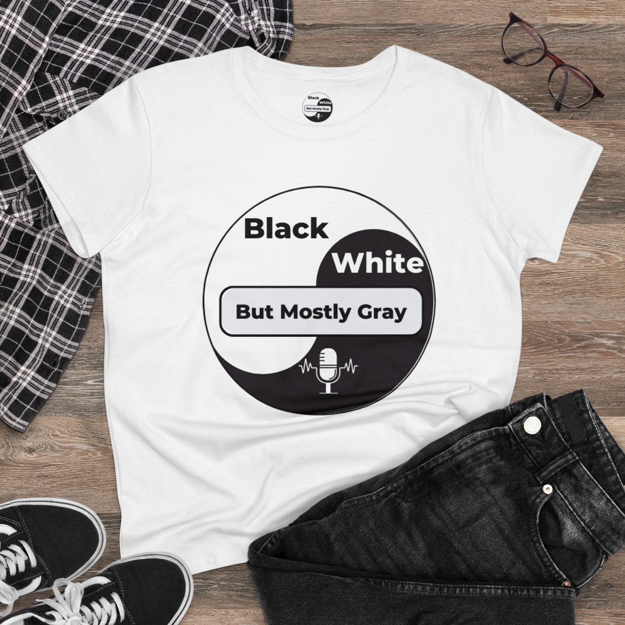 Black, White, but Mostly Gray- Women's Midweight Cotton Tee