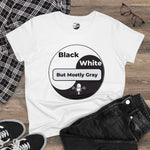 Load image into Gallery viewer, Black, White, but Mostly Gray- Women&#39;s Midweight Cotton Tee
