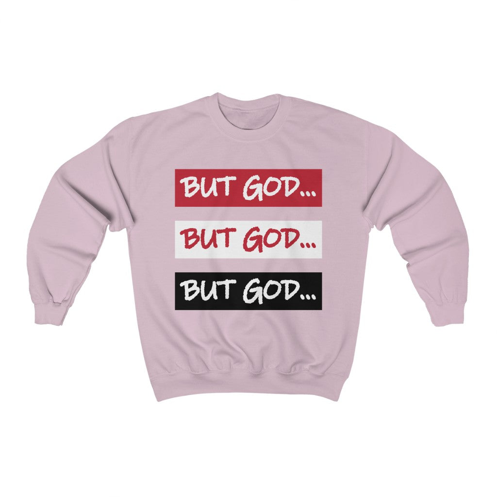 BUT GOD- Unisex Heavy Blend™ Crewneck Sweatshirt