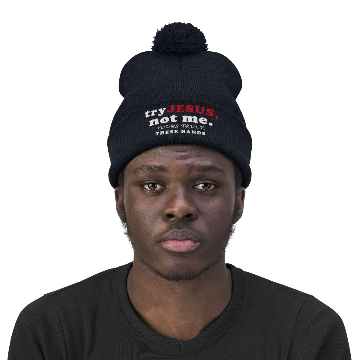 TRY JESUS- Pom Pom Beanie